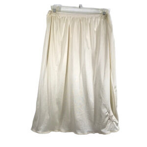 Vintage Mistra Half Slip Women XL Cream Nylon Butterfly Embroidery Lace Trim USA